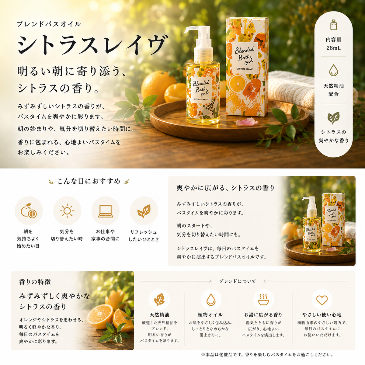ブレンドバスオイル 28ml